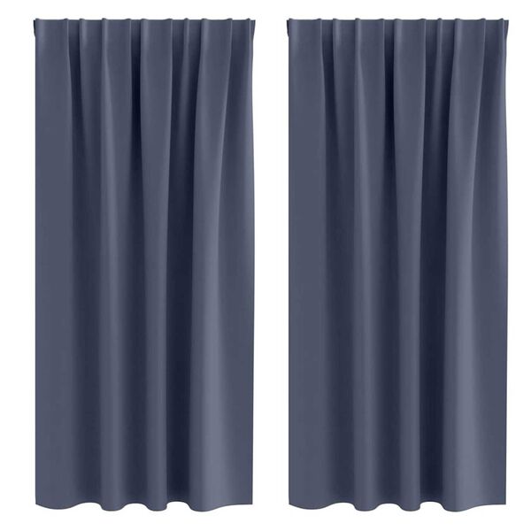 vidaXL Tende Blackout con Anelli 2 pcs Antracite 175 x 140 cm