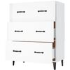 vidaXL Credenza 69,5x34x90 cm in Legno Multistrato Bianco Lucido