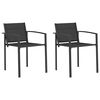 vidaXL Sedie da giardino 2 pz Nero e antracite Tessuto Textilene