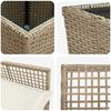 vidaXL Set Bistro da Giardino 3 pcs Beige Poly Rattan