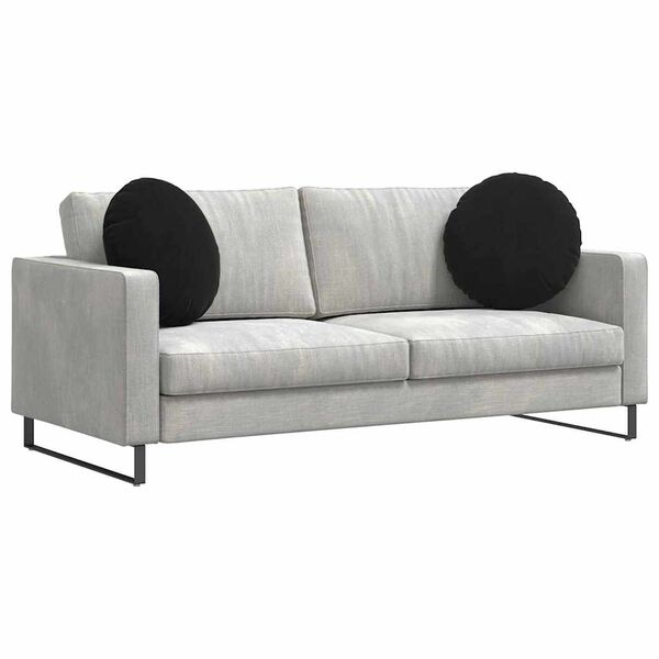 vidaXL Cuscini per Seduta 2 pcs Nero &Oslash; 40 x 13 cm Velluto