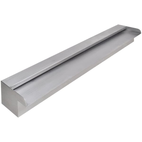 vidaXL Fontana a Cascata per Giardino Rettangolare Acciaio Inox 90 cm