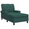 vidaXL Chaise Lounge con cuscino Verde Scuro 91 x 157 x 91 cm Tessuto