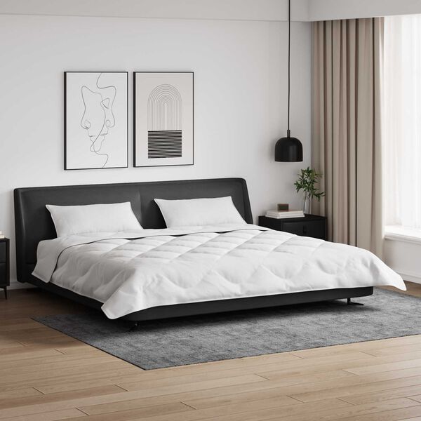 vidaXL Duvet Invernale con cuscino 3 pcs Bianco Microfibra