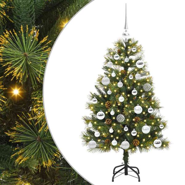 vidaXL Albero di Natale artificiale pieghevole con coni Verde 120 cm