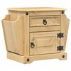vidaXL Comodino Corona 45x35x47,5 cm in Legno Massello di Pino