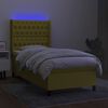 vidaXL Letto a Molle con Materasso e LED Verde 90x190 cm in Tessuto