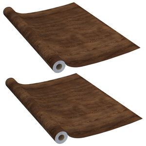 vidaXL Pellicole Autoadesive per Porte 2 pz Rovere Moro 210x90 cm PVC
