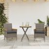 vidaXL Set da Bistrò 3 pz con Cuscini Grigio Polyrattan Acacia