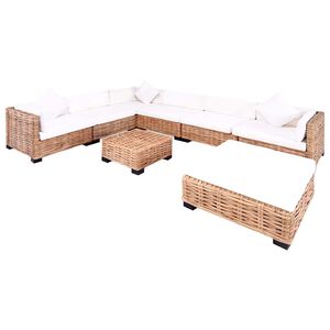 vidaXL Set Divano 27 pz in Rattan Naturale