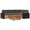 vidaXL Set di divani da esterno 5 pz Naturale e Antracite Poliestere
