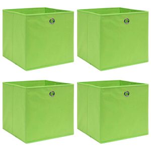 vidaXL Scatole Portaoggetti 4pz Verdi 32x32x32 cm Tessuto