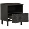 vidaXL Comodino Nero 40x33x46 cm in Legno Massello di Mango