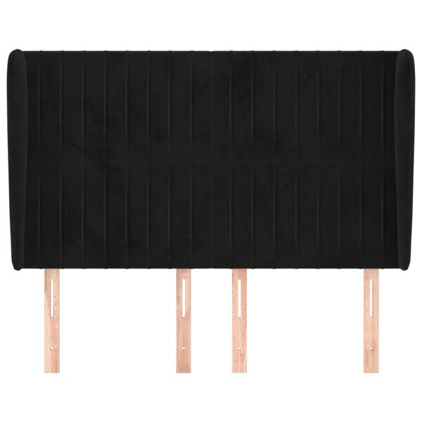 vidaXL Testiera ad Orecchio Nera 147 x 23 x 118/128 cm in Velluto
