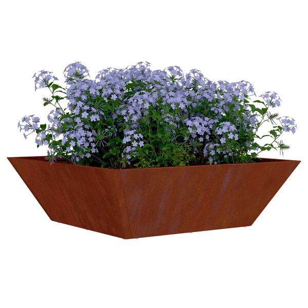 vidaXL Vaso da giardino 5 pcs Ruggine 50 x 50 x 15 cm