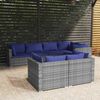 vidaXL Set Divani da Giardino 7 pz con Cuscini in Polyrattan Grigio