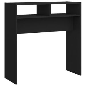 vidaXL Tavolino Consolle Nero 78x30x80 cm in Legno Multistrato