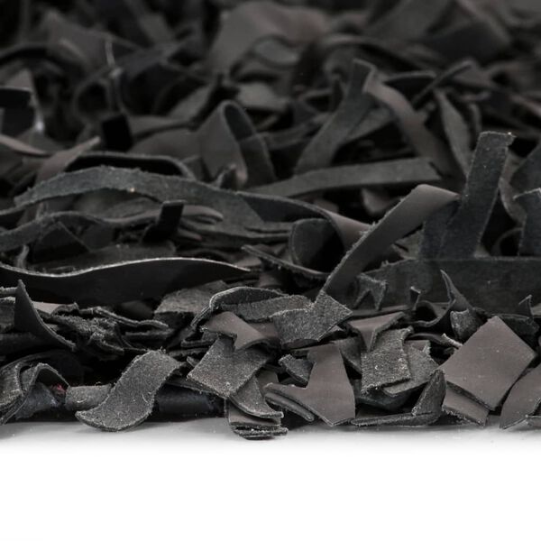 vidaXL Tappeto Shaggy a Pelo Lungo in Vera Pelle 160x230 cm Grigio