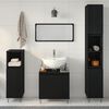 vidaXL Set di mobili per il bagno 3 pcs Rovere Nero 30 x 30 x 190 cm