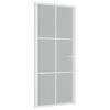 vidaXL Porta Interna 93x201,5 cm Bianco Opaco Vetro e Alluminio