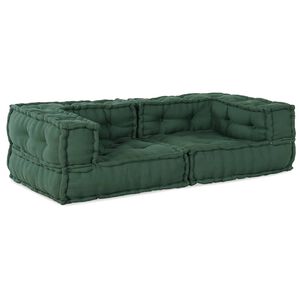 vidaXL Divano Modulare a 2 Posti Verde 140x70x36 in Tessuto