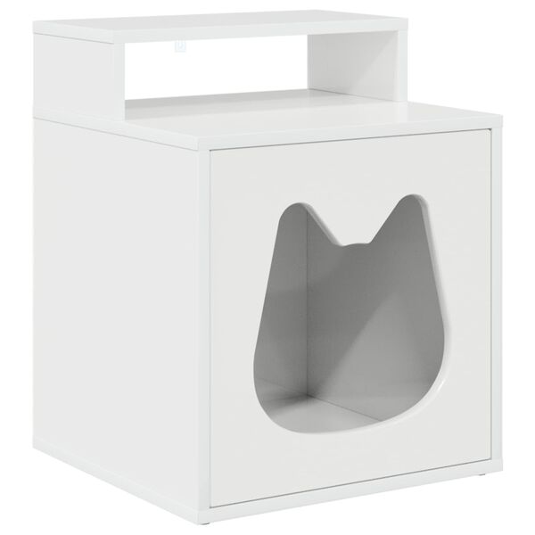 vidaXL Casa per Gatti Bianco Lucido 42,5 x 40 x 53,5 cm