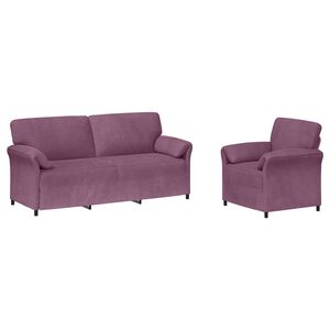 vidaXL Set di divani 2 pz Viola Velluto