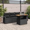 vidaXL Set Divani da Giardino 5 pz con Cuscini in Polyrattan Nero