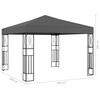 vidaXL Gazebo con Stringa di Luci LED 3x3 m in Tessuto Antracite