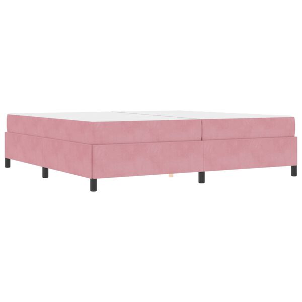 vidaXL Struttura del letto con materasso Rosa 200 x 200 cm Tessuto