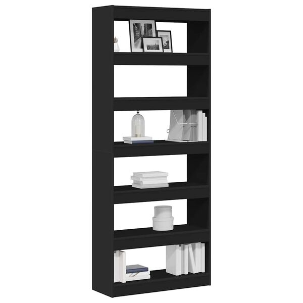 vidaXL Armadio per Libri Nero 80 x 30 x 198 cm Legno multistrato