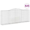 vidaXL Cesti Gabbioni ad Arco 25 pz 400x50x160/180 cm Ferro Zincato