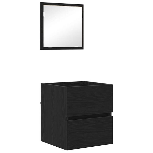 vidaXL Mobile da Bagno Rovere Nero 41 x 38,5 x 45 cm Legno multistrato