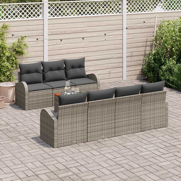 vidaXL Set Divano da Giardino 8 pcs Grigio