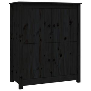 vidaXL Credenza Nera 83x41,5x100 cm in Legno Massello di Pino
