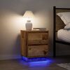 vidaXL Comodini con Luci a LED 2 pz Legno Antico 38x34x50 cm