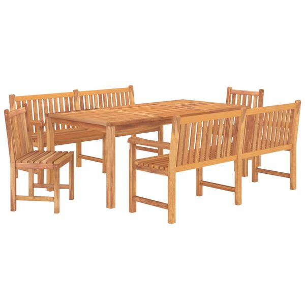 vidaXL Set da Pranzo per Giardino 5 pz in Legno Massello di Teak
