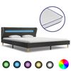 vidaXL Letto con LED e Memory Foam Tela Ruvida Grigio Scuro 180x200cm