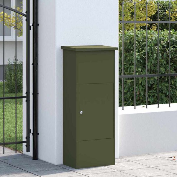 vidaXL Cassetta per pacchi Oliver verde 44,5 x 29 x 110,5 cm Acciaio
