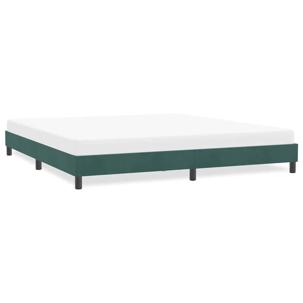 vidaXL Giroletto senza Materasso Verde Scuro 180x210 cm in Velluto