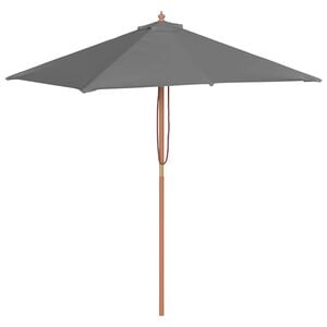 vidaXL Ombrellone da Esterni con Palo in Legno 150x200 cm Antracite