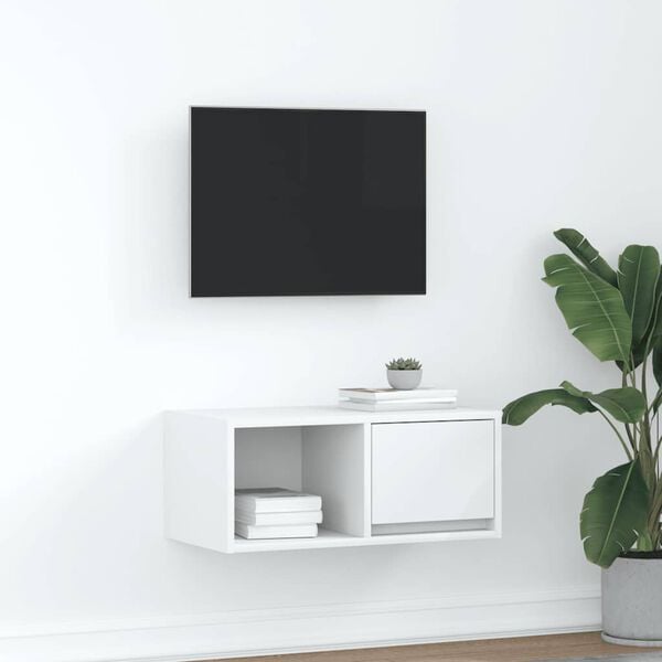 vidaXL Mobile Porta TV Bianco 60x31x25,5 cm in Legno Multistrato
