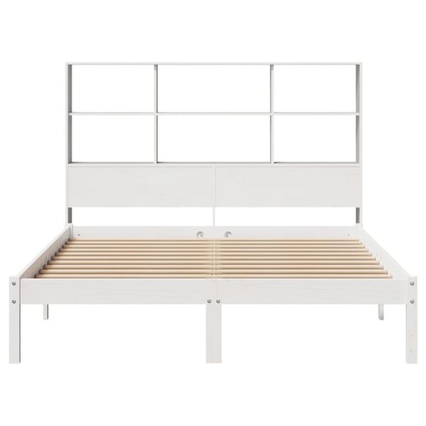 vidaXL Letto Libreria senza Materasso Bianco 120x190 cm Legno di Pino