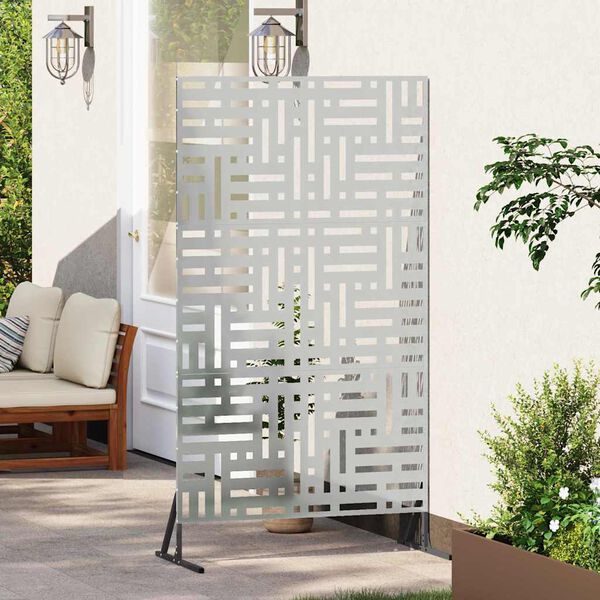 vidaXL Schermo per Privacy Grigio 100 x 50 x 180 cm Acciaio