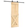 vidaXL Porta scorrevole Naturale e Nero 70 x 210 cm
