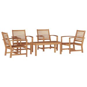 vidaXL Set Divano da Giardino Naturale Legno massello di teak