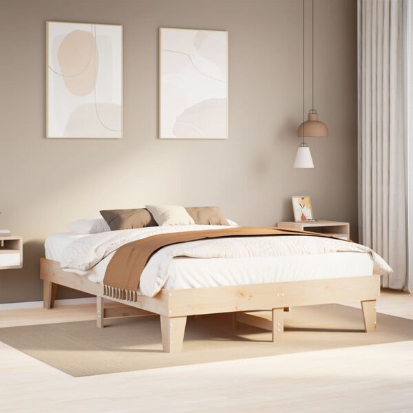 vidaXL Letto senza Materasso 140x190 cm in Legno Massello di Pino