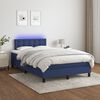 vidaXL Letto a Molle con Materasso e LED Blu 120x190 cm in Tessuto