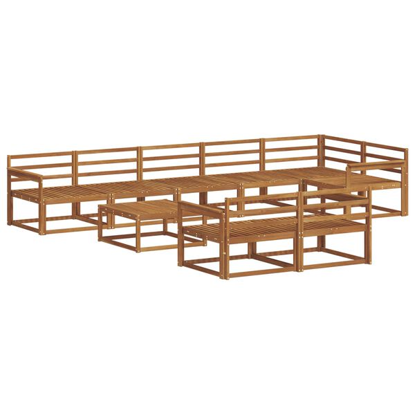 vidaXL Set di divani da esterno 9 pcs Naturale