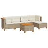 vidaXL Set Divano da Giardino 6 pz con Cuscini Beige in Polyrattan